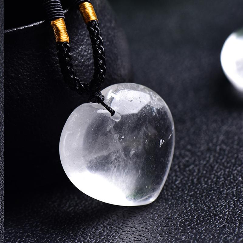 

Pendant Necklaces Natural White Quartz Crystal Healing Love Heart Gemstone Necklace Reiki Amulet Charm JewelryPendant