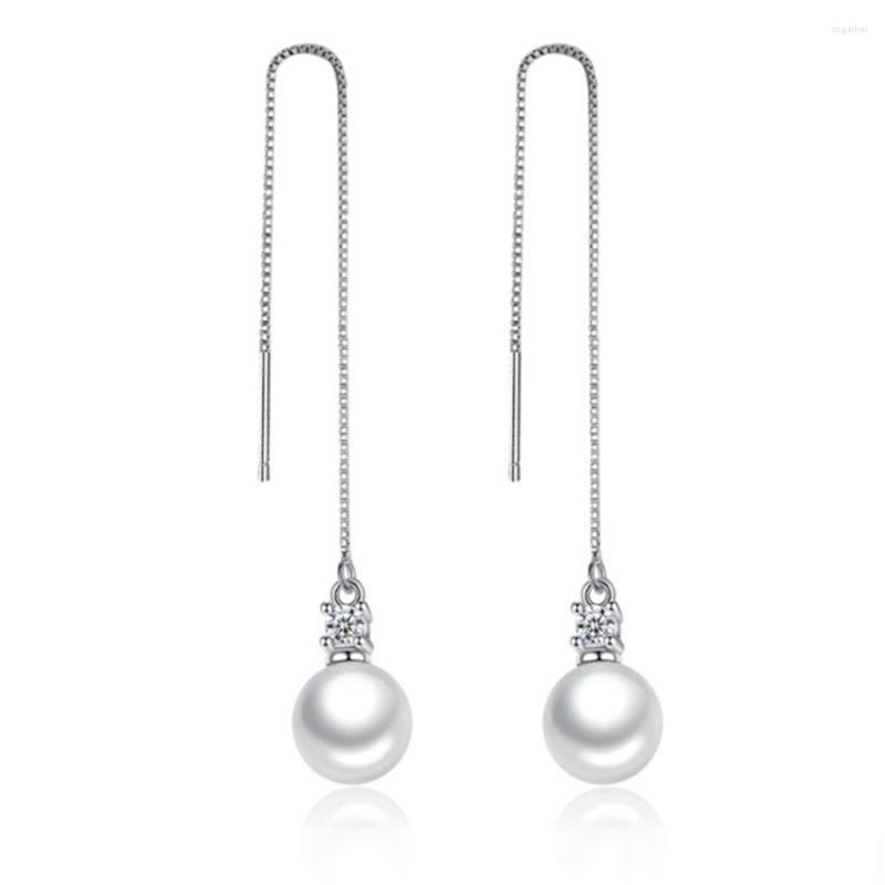 

Dangle Earrings NEHZY Silver Plating Fashion Brand Jewelry Drop Pearl Cubic Long Crown OL Sweet 8MM