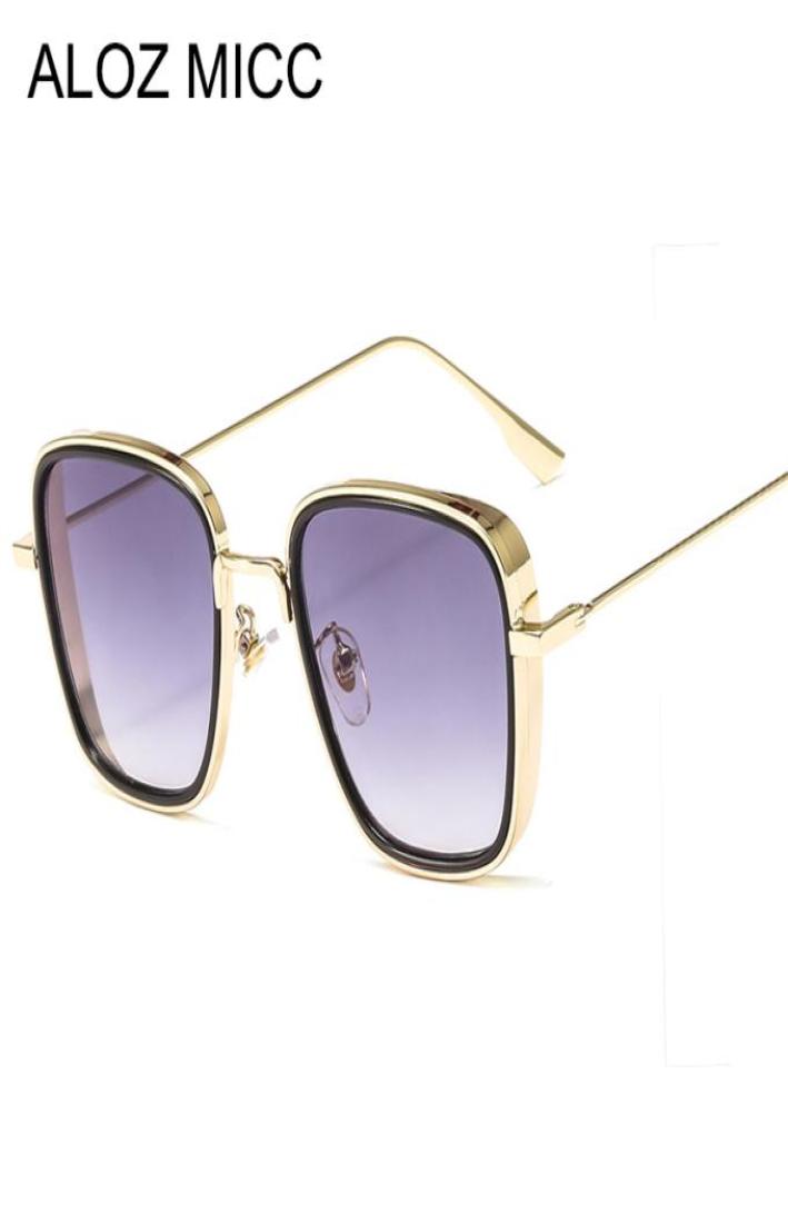 

ALOZ MICC Unisex Steampunk Sunglasses Men Brand Design Metal Frame Single Beam Square Sunglasses Women Gradient ShadesA3832601214