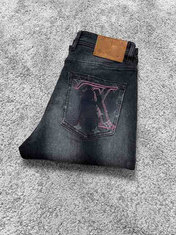 

Men's Jeans designer Quality Spring/Summer New Broken Hole for Slim Fit, Water Wash, Embroidery, Casual Straight Leg Long Pants YVZ0, Black
