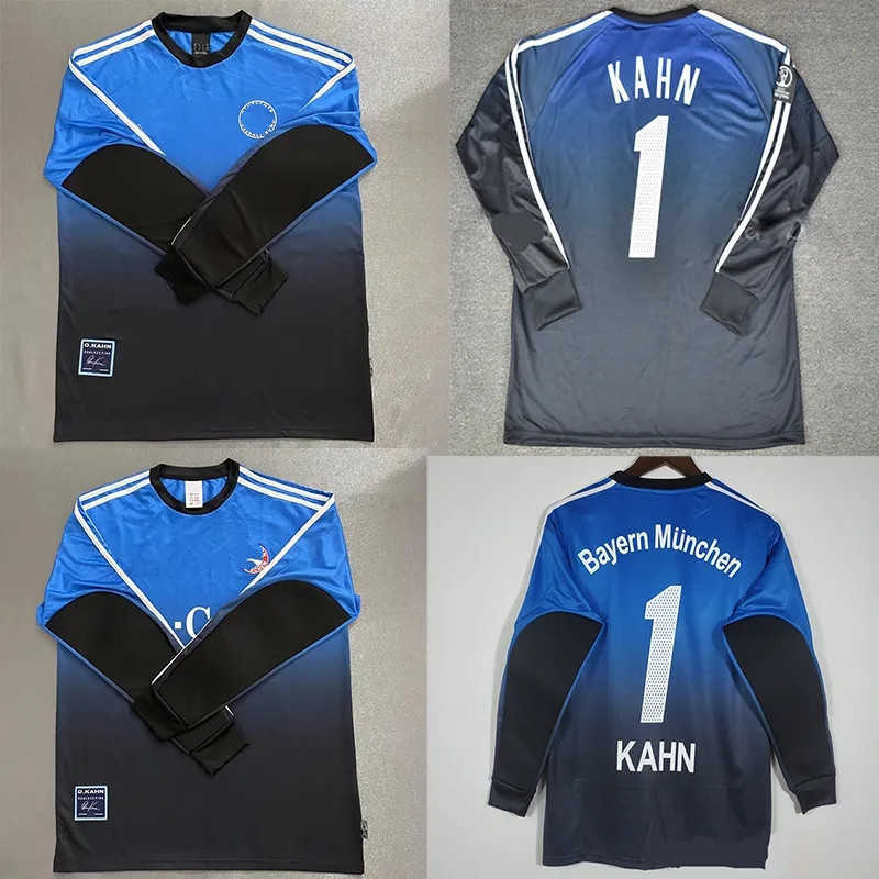 

2002 Bayerns Oliver KAHN retro soccer jersey 01 02 03 Germanys vintage classic Jens Lehmann Butt goalkeeper Deutschlands football shirt, Bayer