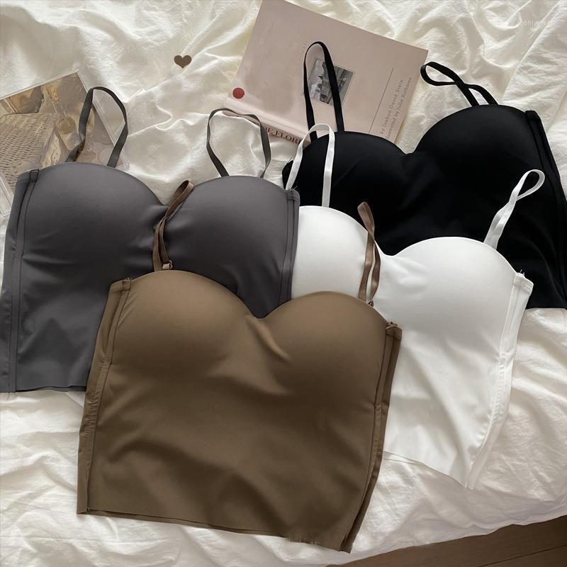 

Bras SVOKOR Woman Bra Breathable Slim Underwear Simple Camis Ladies Bralette Elastic Tank Top Korean Summer Fashion Casual Wear, Black