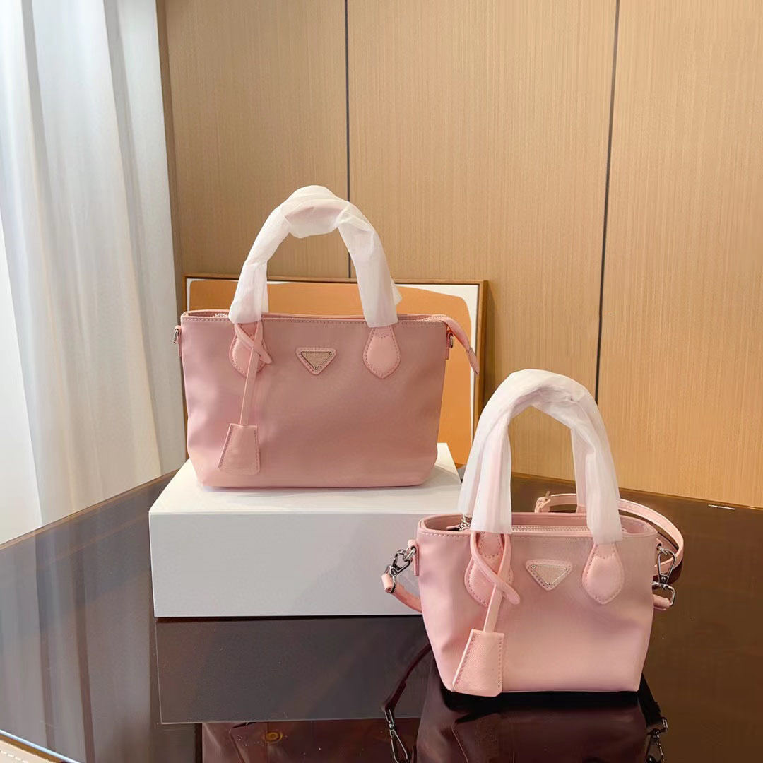 

Nylon Tote Bag Designer Shoulder Handbag Soft Bags Women Crossbody Bags Fashion Messenger Bag 2sizes 3colors Purse Luxury Pocket Lady Outdoor Packs, Pink