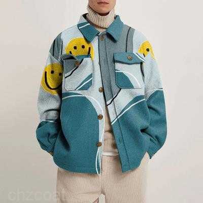 

Men's jackets printed young and middle-aged mens autumn new fashion short jacket casual street style coat FJ1I