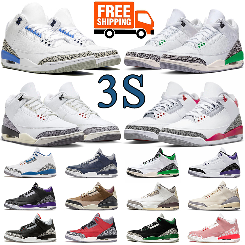 

Jumpman 3 3s men women basketball shoes j3 mens trainers Fire Red Lucky Green UNC White Cement Dark Iris Desert Elephant Womens sport sneaker trainer