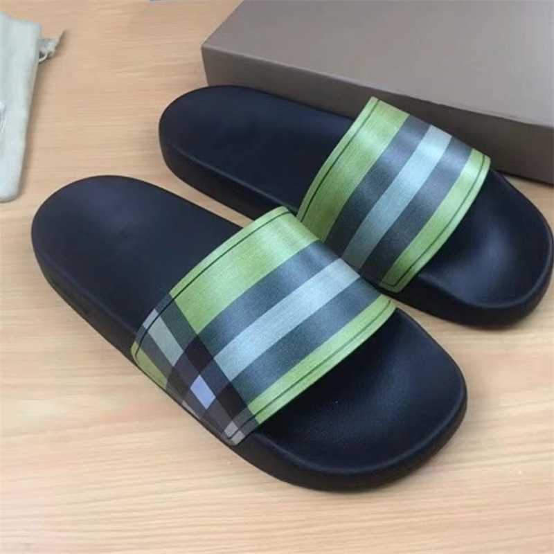 

High quality sandals 2023 Summer Outwear Plaid Flat Bottom Slippers, Orange