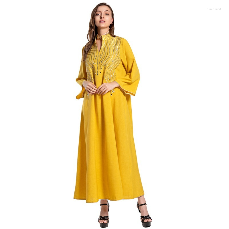

Ethnic Clothing African Dresses For Women Summer 2023 Long Sleeve Solid Color Dress Clothes