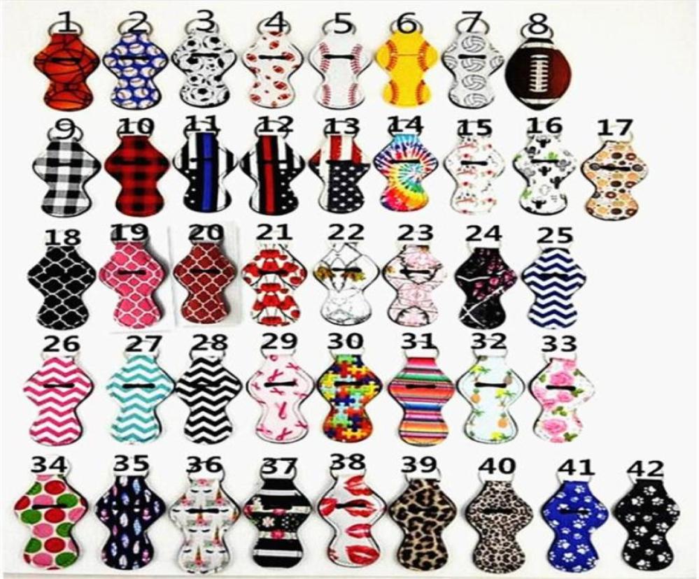 

Printing Chapstick Holder Handy Lip Balm Holder Keychain Pouch For Tracker Baseball Softball Football Striped Leopard Gift dc1428316223