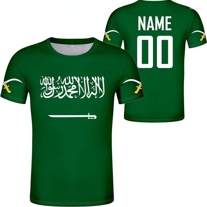 

Men's T Shirts Custom Any Name Number SAUDI ARABIA 3D T-shirt SA SAU Nation Flag Soccer T-shirts Clothes For Men Women Gifts