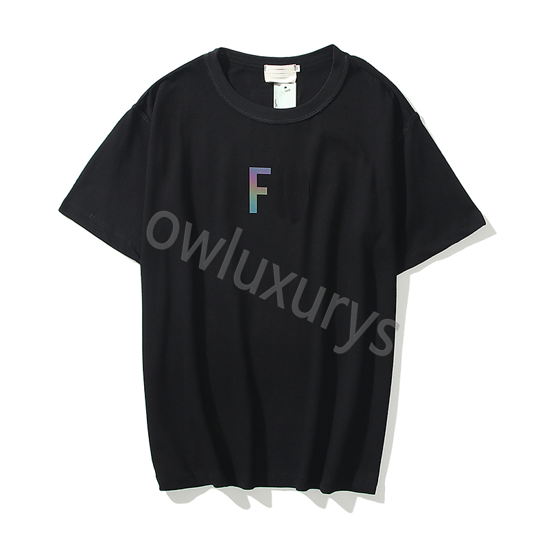 

2023 High-end new street printed letter T-shirt women' round collar essen short sleeve loose couple outfit men' and women' fears half sleeve ofgod, The same as original