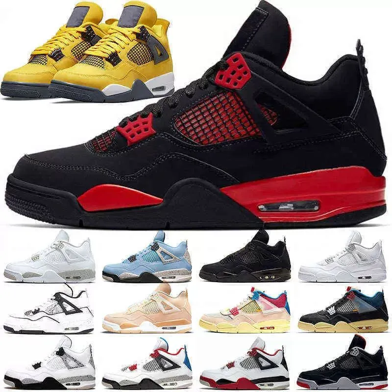 

Jumpman 4 4s Basketball Shoes Men Women Black Cat Red Thunder Lightning Sneakers University Blue White Oreo Bred Pure Money What The Zen Master Big Boys Trainers, Color 4
