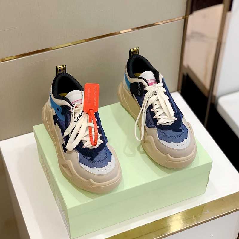 

High version designer men's shoes offss brand white round head muffin bottoming women's shoes hip hop sports casual couple high platform daddy shoes, Black and white