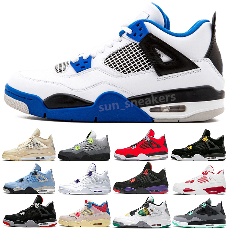 

classic Jumpman 4s Desert Moss Basketball Shoes For Men Women 4 University Blue White Oreo Taupe Haze Bred Sail Court Purple Mens Trainers 36-47 RG02, #28