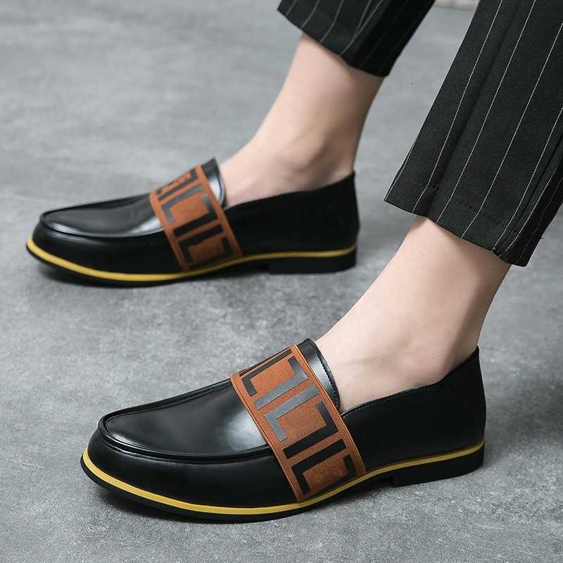 

Special size fashionable hairstylist leather shoes men's casual British style two and pair of, Black