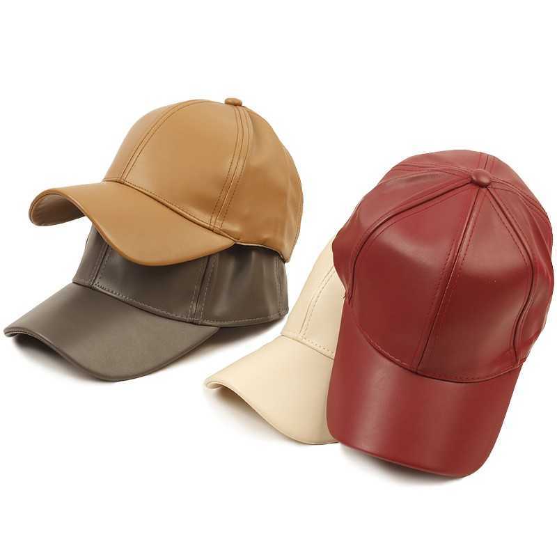 

Ball Caps Women Adult Faux Leather Baseball C Outdoor Casual Trucker Snback Sport Hat Adjustable Fitted Hats, Brown