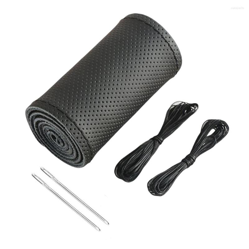 

Steering Wheel Covers Leather Car Cover Coated Absorbent Anti-skid Replacement Automotive Sewing Wraps Wrapping Accessories
