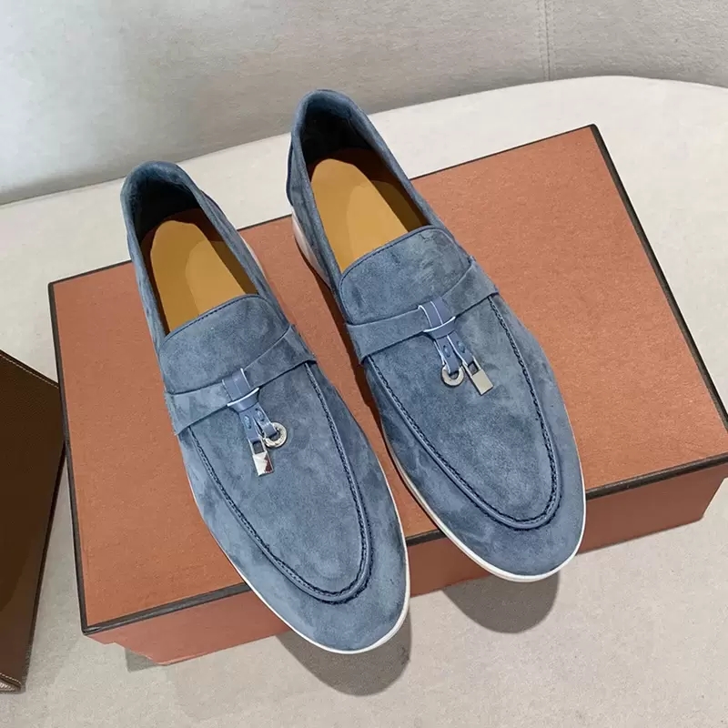 

High quality casual comfortable womens Dress shoes Cashmere Leather Color matching Edging Flat Heel loafers beef tendon bottom classic Four seasons women Shoes
