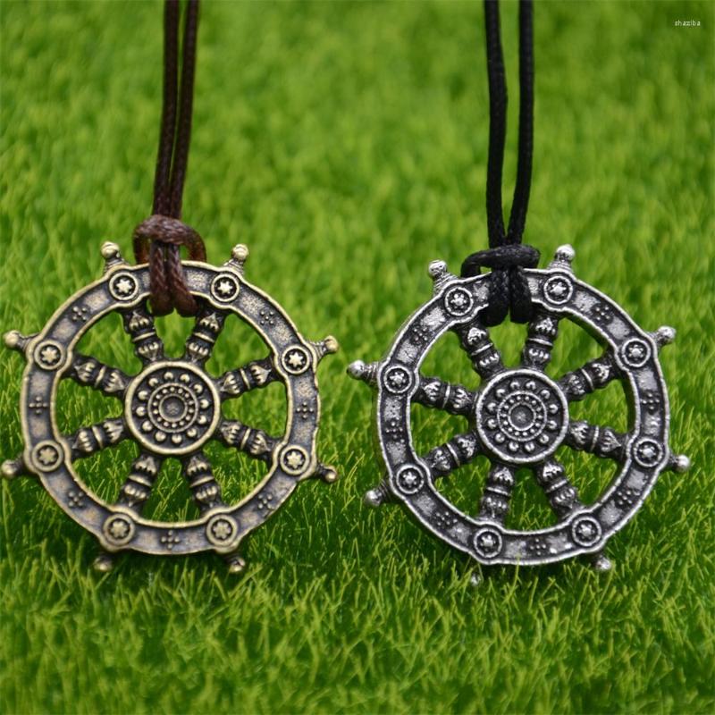 

Pendant Necklaces 10Pcs Wheel Of Life Samsara Buddhist Jewelry Dharma Amulet Talisman Buddha Necklace Wholesale