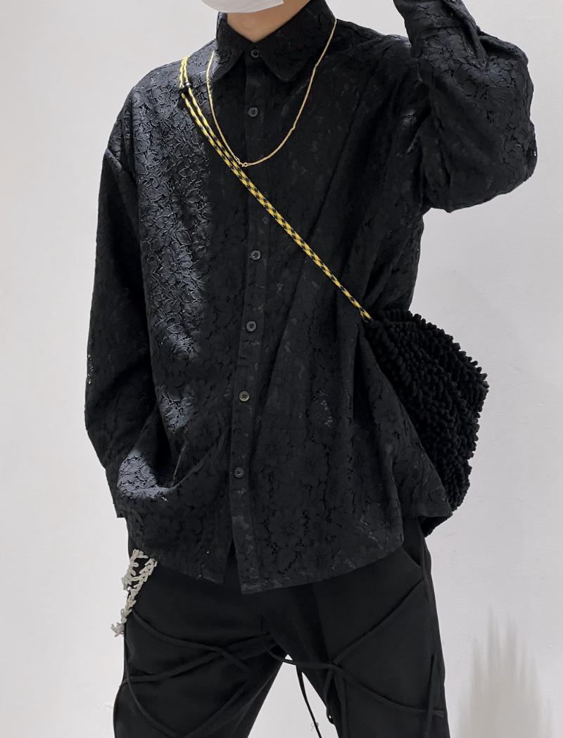 

Men's Casual Shirts Ma201 Fashion Men's 2023 Runway Luxury European Design Party Style Clothing, Black