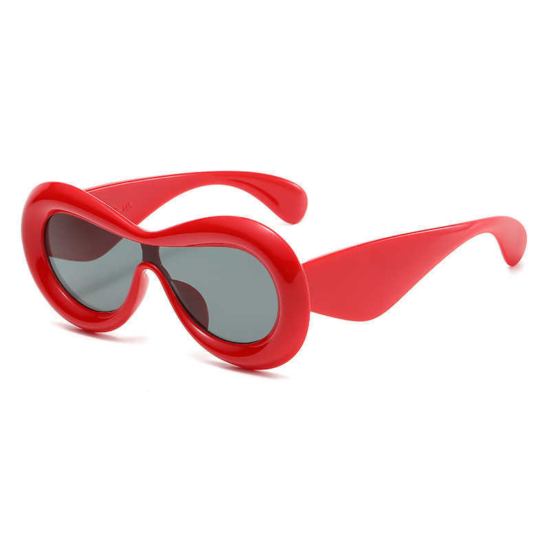 

Concave personalized wide-brim sunglasses Colorful candy color profiled mirror Integrated lens UV resistant sunglasses