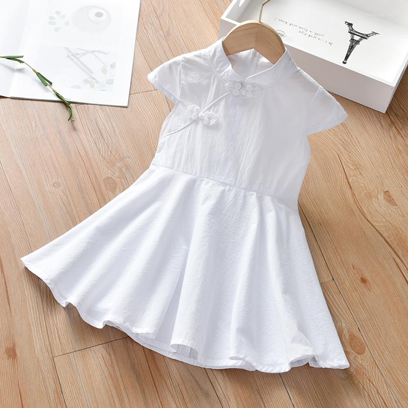 

Girl Dresses Parent-child Mother And Baby Summer Dress Chinese Style Cheongsam 2-12Y, White
