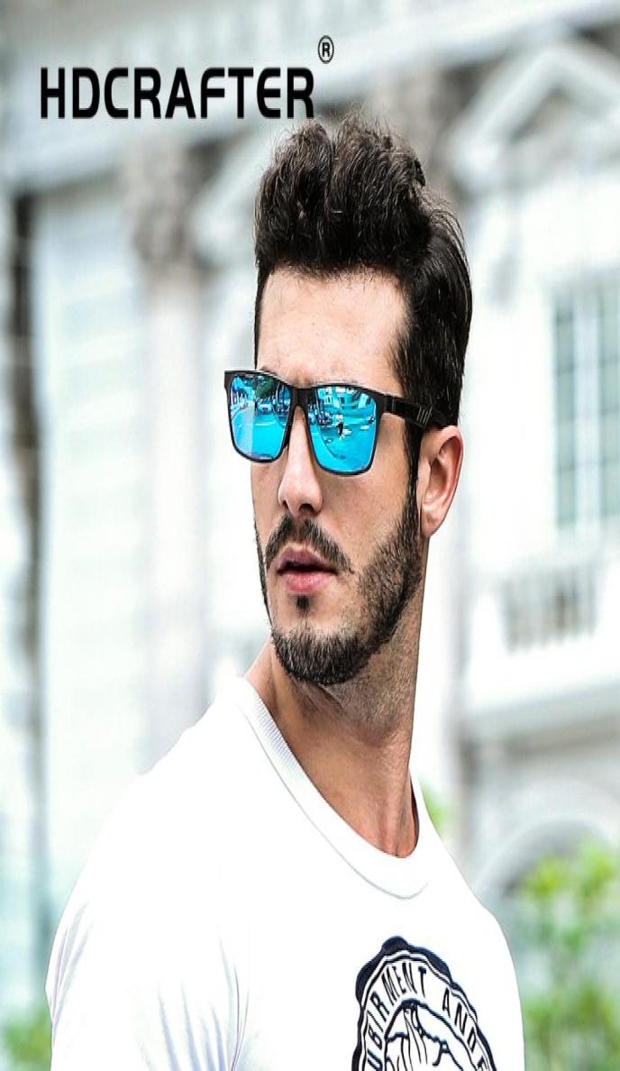 

HDCRAFTER Rectang Polarized Sunglasses men Aluminum Magnesium mirrored coating Driving sunglasses square Shades For male uv4007746937