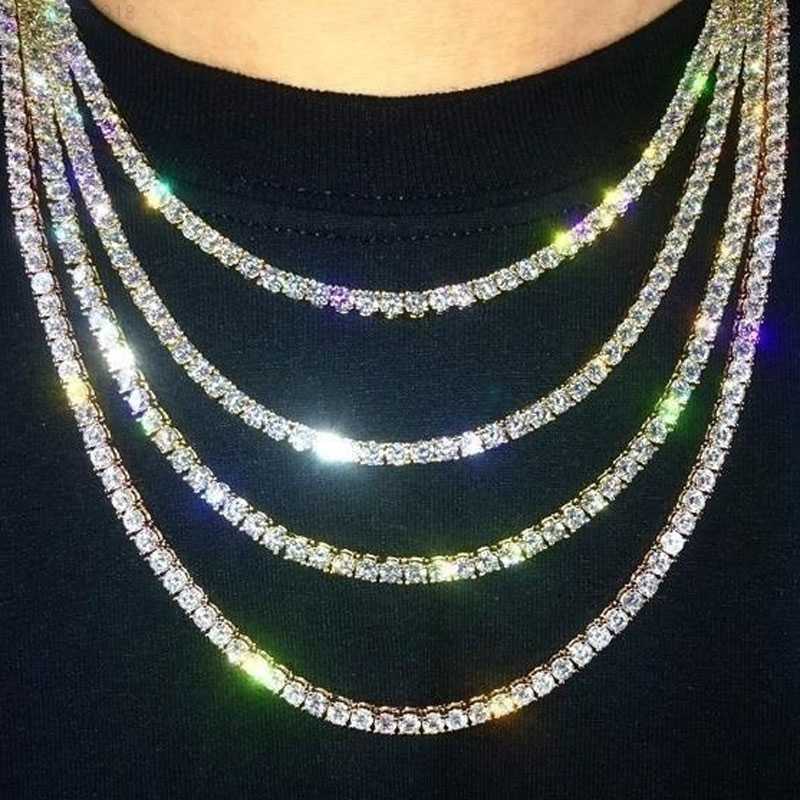 

Cd686 Hip Hop 14k 18k Gold Plated Stainless Steel Mens Diamond Necklace Iced Out Tennis Chain