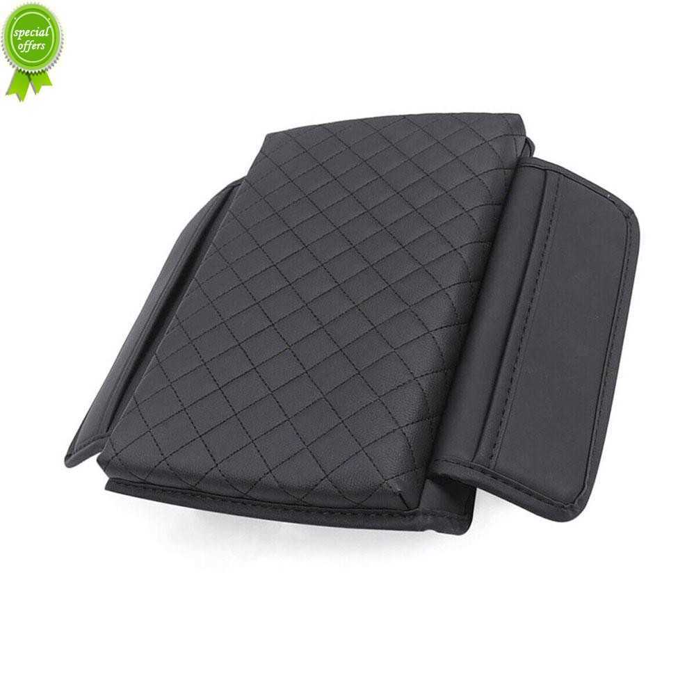 

New Car Armrest Mat PU Leather Universal Center Console Arm Rest Protection Cushion Wave Pattern Armrests Storage Box Cover Pad
