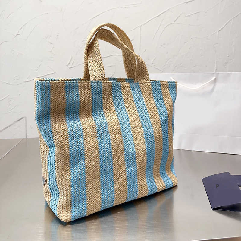 

NEW Multi Woven Beach Bags P Letter The Tote Bag Women Designer Bag High Capacity Shopping Bags summer Straw Luxurys Handbag Clutch Female shoulder Purse 220519, Style 1--gold--25x17cm