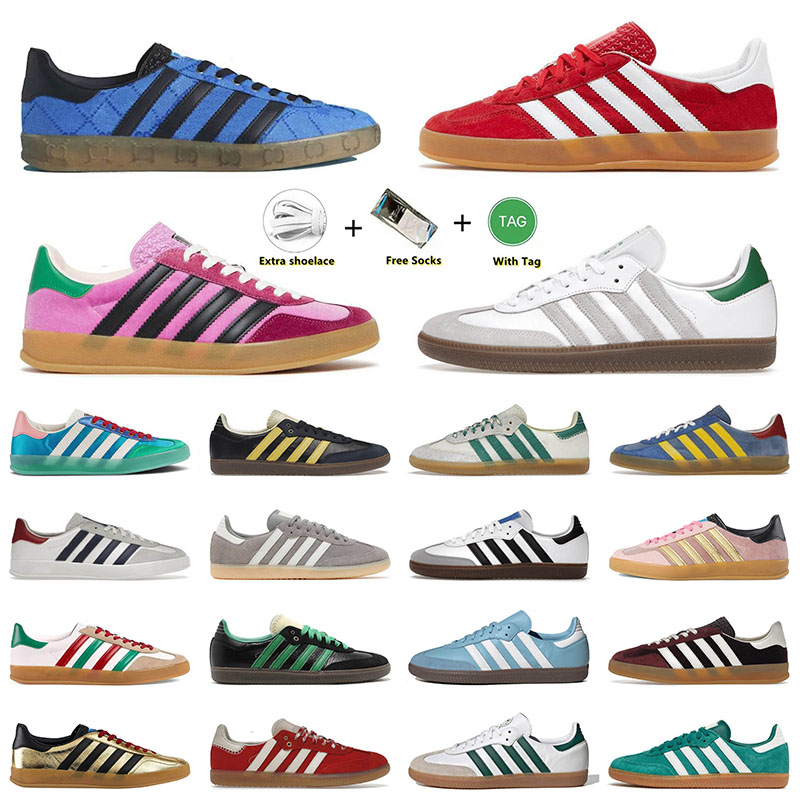 

2023 OG Samba Shoes Designer Gazelle x Sambas Pink Velvet Mens Women Black White Light Blue Suede Wales Monogram Casual Trainers Sneakers Plate-forme 36-45, A27 original g red 36-45