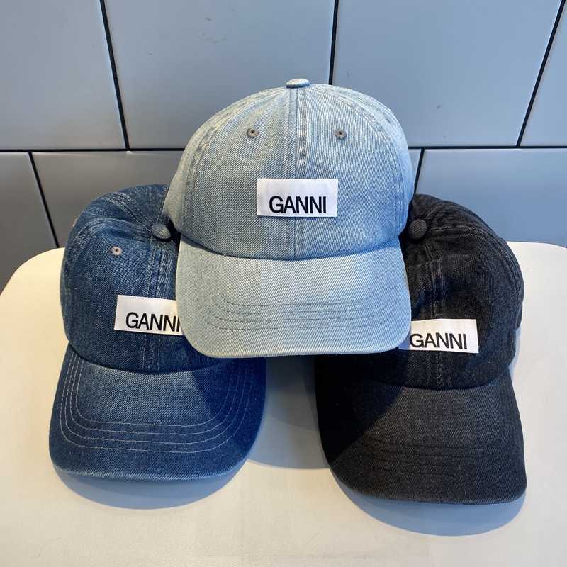

Ball Caps 2023GANNI Washed Cowboy Soft Top Baseball C Men's and Women's Trend Duck C All-in-one Sunscreen Shade Adjustable Size, Deep blue