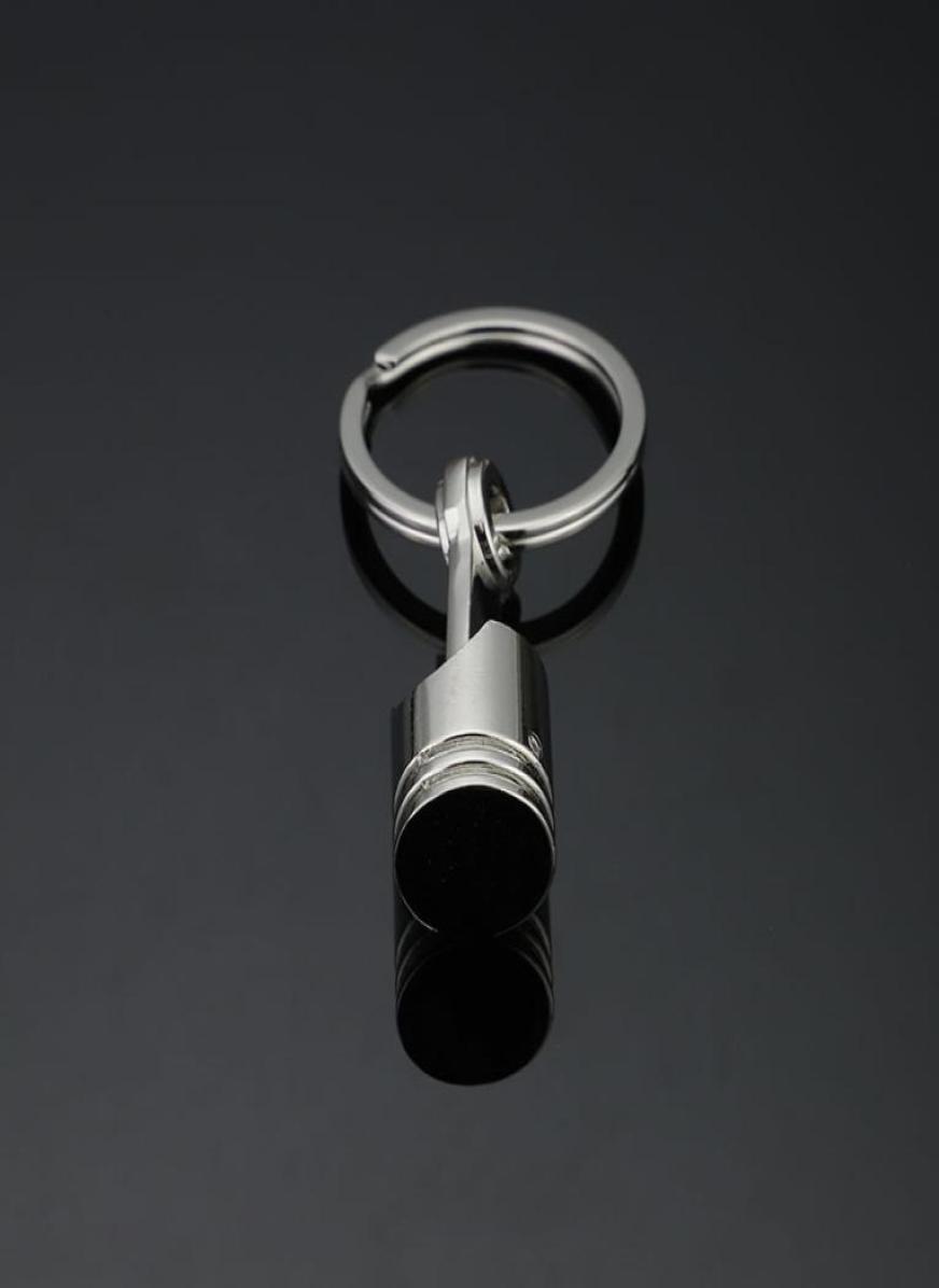 

whole Promotional gifts Silver Metal Piston Car Keychain Keyfob Engine Fob Key Chain Ring keys rings de3764385134