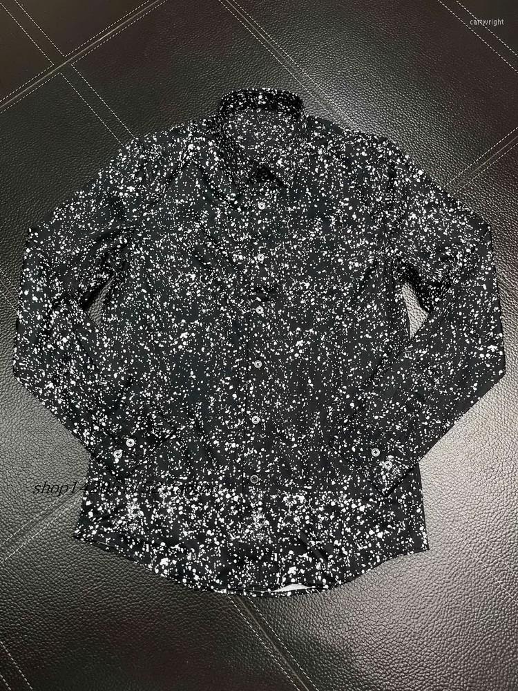 

Men's Casual Shirts B02203 Fashion Men's 2023 Runway Luxury European Design Party Style Clothing, Picture shown