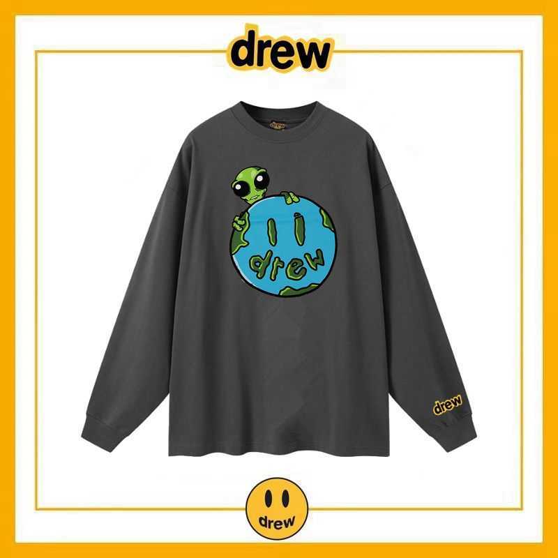 

DrewHouse Alien Smiling Face Long Sleeve T-shirt Men's Fashion Brand High Street Loose FOG Couple Cotton Top Men's Hoodies, Shipping fee
