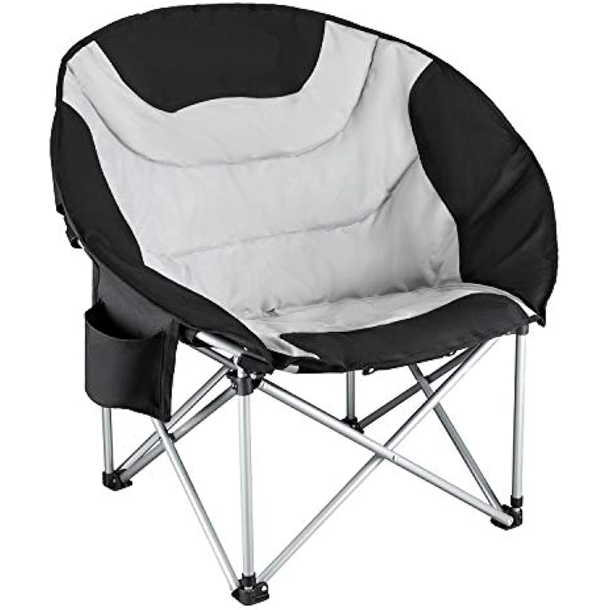 

Moon Saucer Camping Large Padded Folding Portable Heavy Duty Comfy Sofa Chair Supports 300lbs with Cup Holder and Carry Bag for Lawn Patio Sports