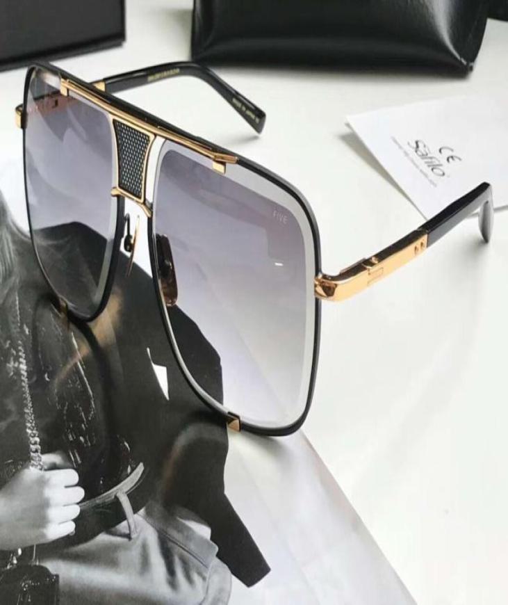 

Classic Square Sunglasses Gold Black Grey Gradient Lenses 2087 Men sunglasses glasses des lunettes de soleil with box1407569