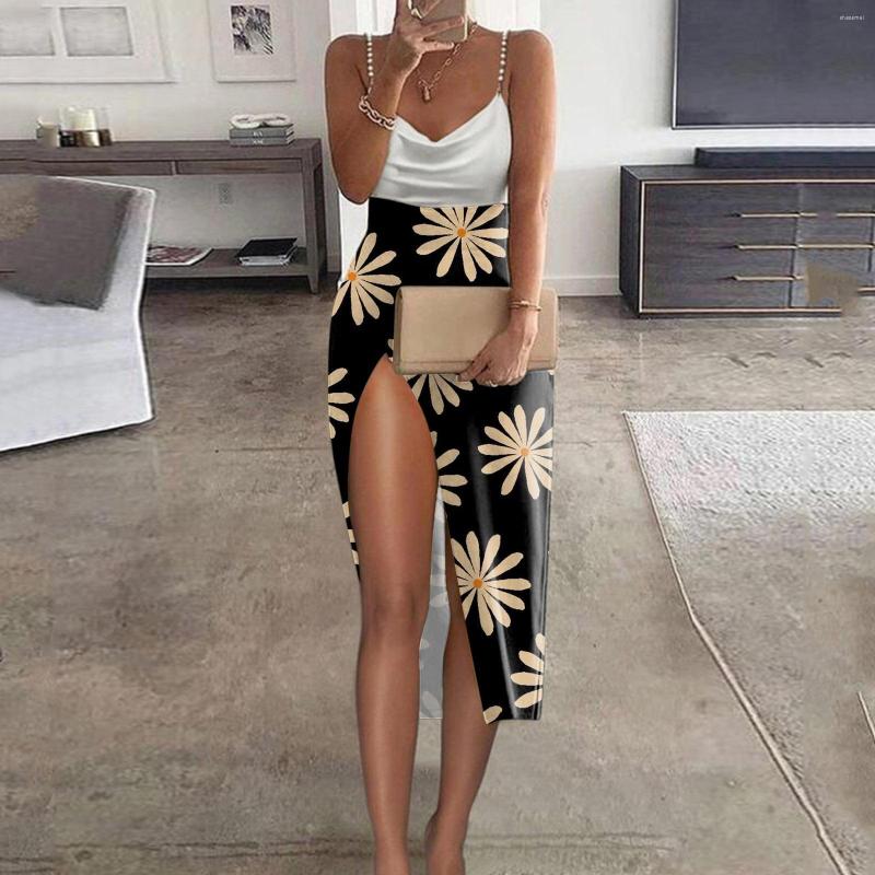 

Casual Dresses Spaghetti Strap Sexy Party Dress Women Sleeveless V Neck Evening Cocktail Long 2023 Fashion Summer Vestidos Robe Femme, 3-black
