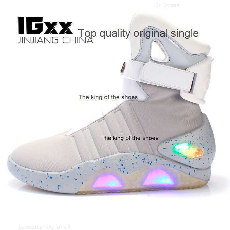 

2023 TOP IGxx 1989 Light Up Sneakers LED mag shoes For Men air Shoes USB Recharging Back To The Future street 220927, Us12