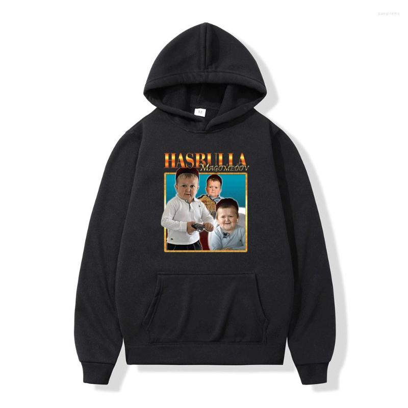 

Hoodies 2023 Hasbulla Team Cartoon Fan Gift Mini Khabib Blogger Pullover Streetwear Hip Hop Style Hooded Sweatshirt, Navy blue