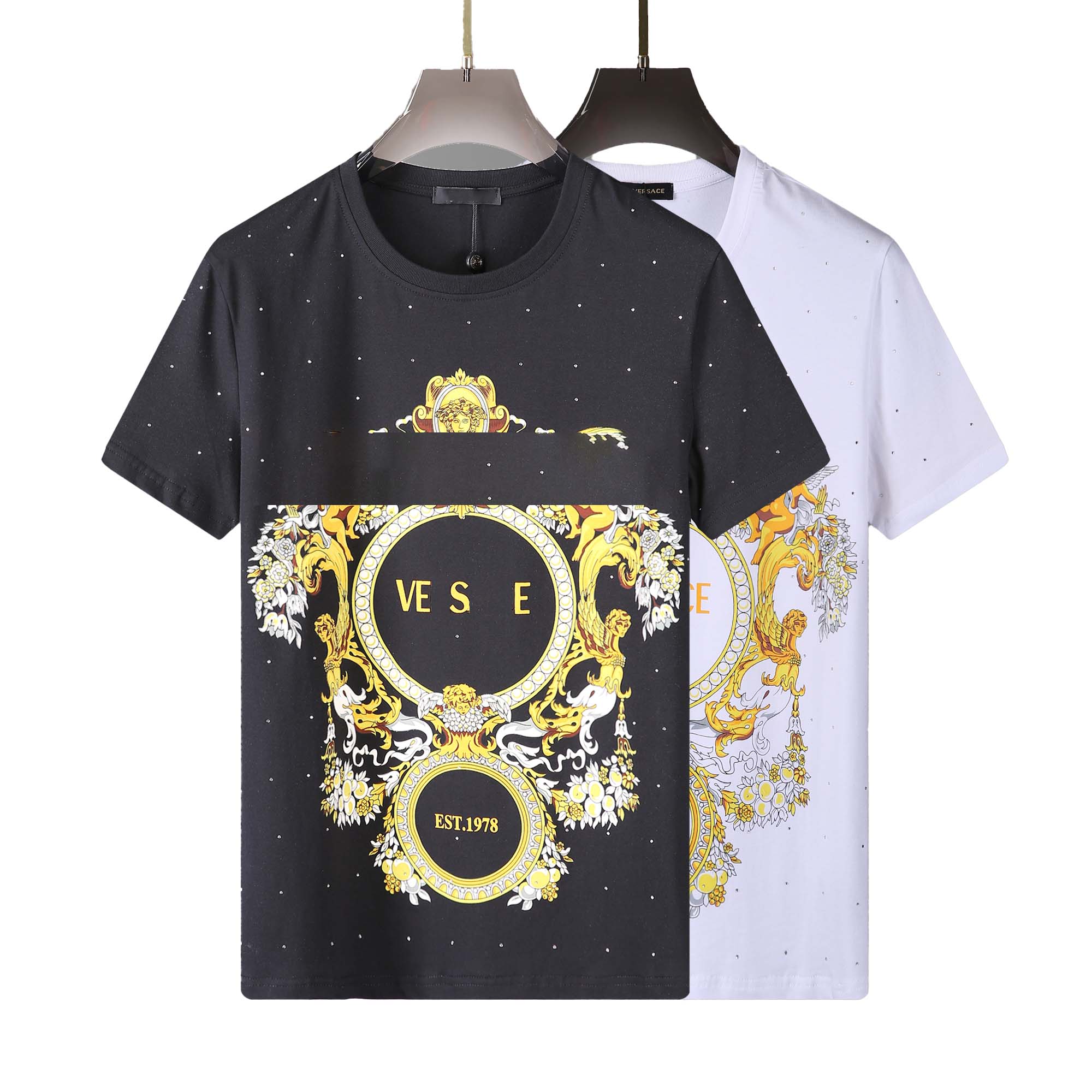 

ver High luxury men's T-shirt men's shirt Designer shirt same style outdoor pure cotton T-shirt coconut print crewneck short sleeve luxury couple same style clothing, White