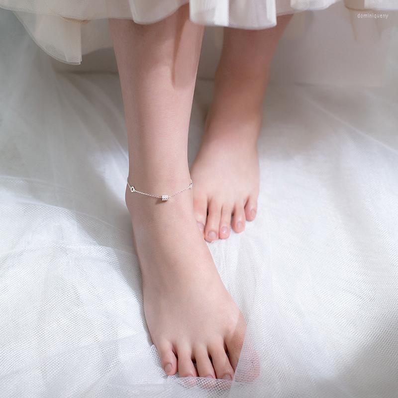 

Anklets Colusiwei Dazzling Clear CZ Link Genuine 925 Sterling Silver Bracelet For Foot Jewelry Female Leg Chain