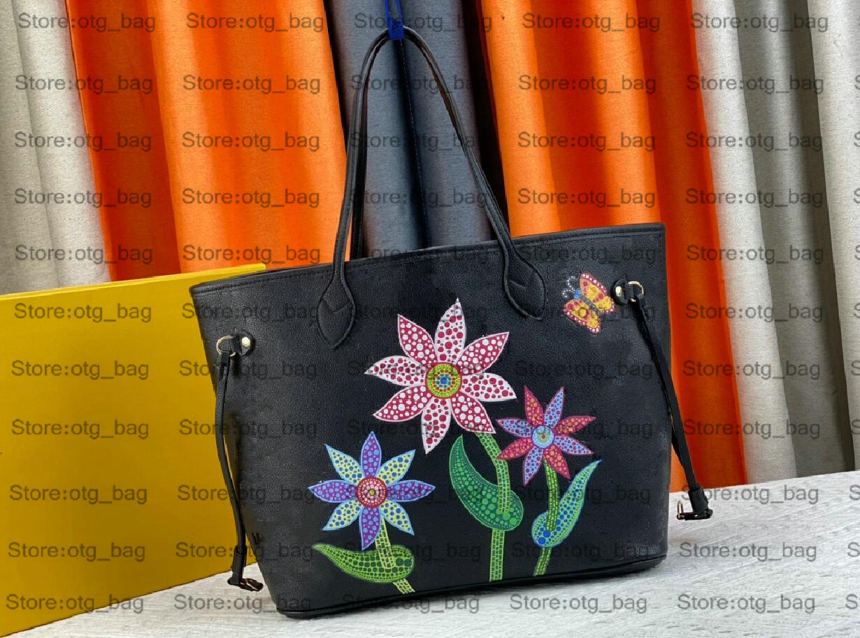 

23SS X YK Never MM Tote Bag Flowers Faces Fish Pumpkins With Zipped Pouch 2 sets Shopping Bag Women Designer Bags Large Capacity Luxurys Handbag M45686 M40995 M46381