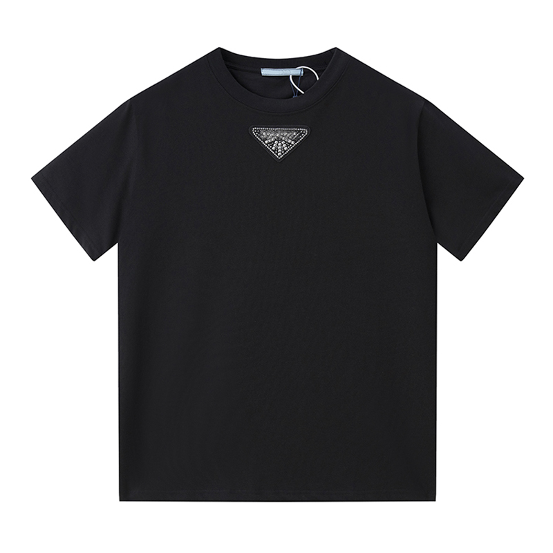 

Men' T-Shirts 2023 designers tshirt woman oversized tops triangle letter printed cotton casual basic t shirt short sleeve loose casual clothes, White