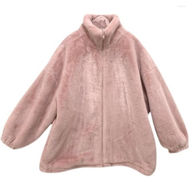 

Women's Fur Winter Women Jackets Clothes Casual Trendy Warm Female Faux Coats Thick Imitation Mink Lady Outerwear Woman, Beige