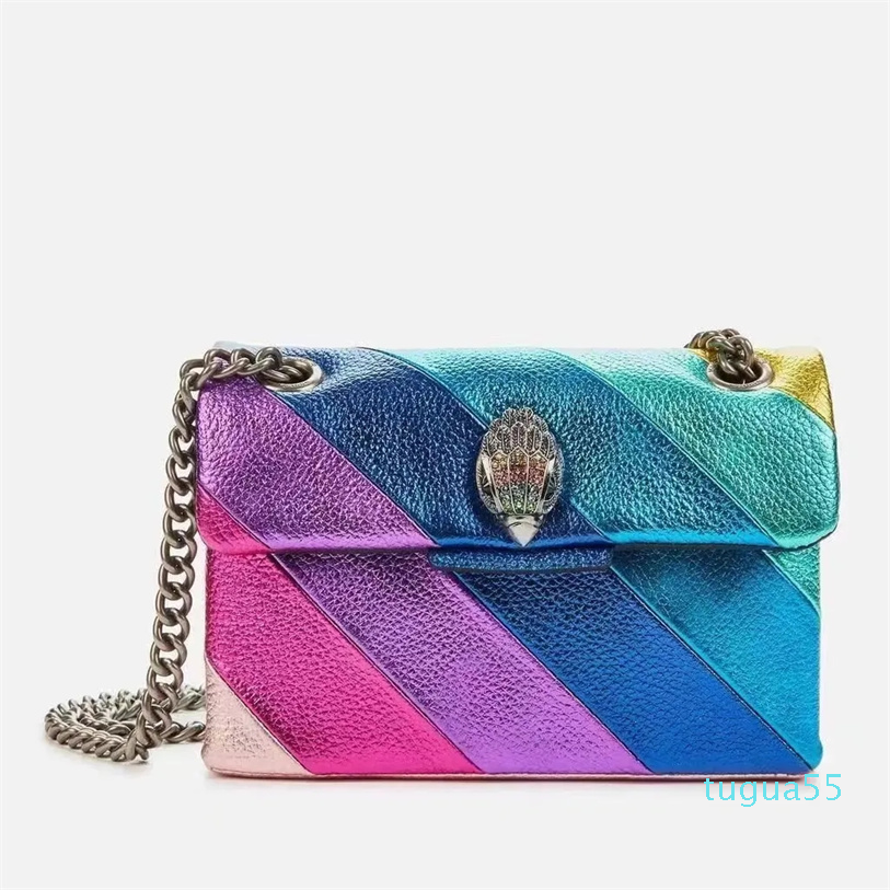 

Mini Shoulder Bags Leather Handbag Rainbow Leather Eagle Cross Body Bag 20cm Purse, 20cm rainbow with logo