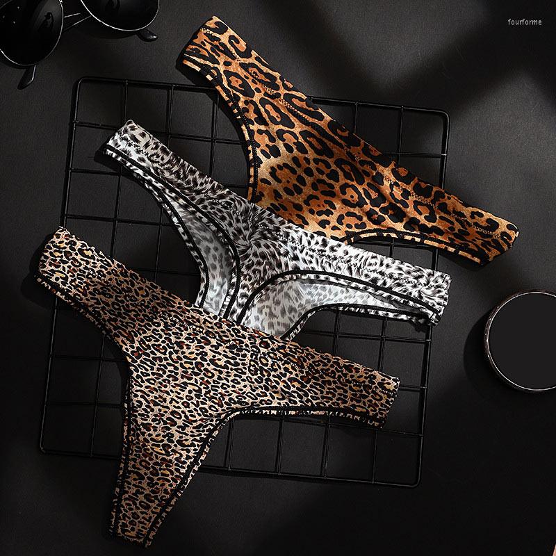

Women's Panties 1pc Leopard Sexy Underwear Women Ice Silk Seamless Women's Lingerie Breathable Female T-back G-string Thong For, 01