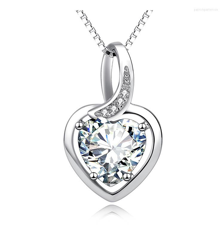 

Pendant Necklaces Crystal Heart Necklace Valentine's Day Gift Fine Jewelry Collares