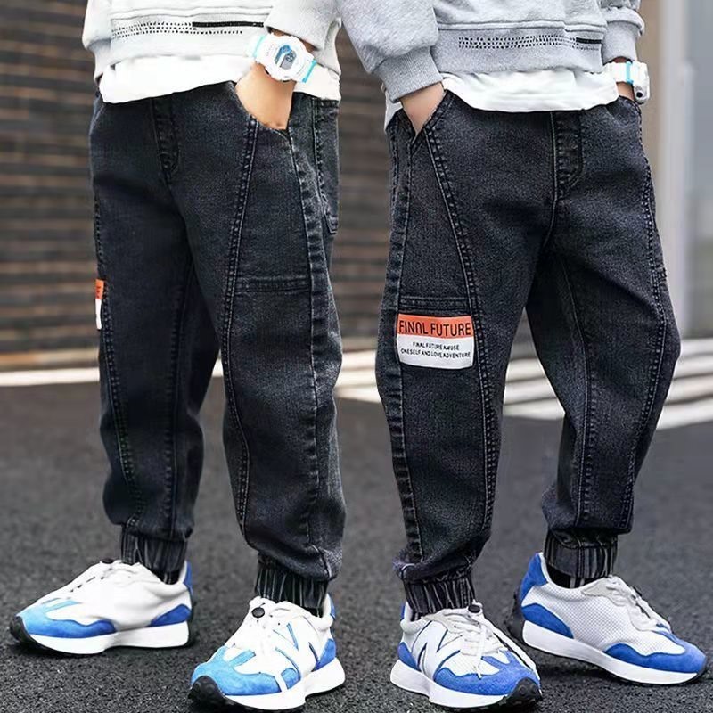 

Jeans Boys Jeans Kids Cotton Trousers Teenagers Letter Printed Jean Pants Spring Autumn 4 To 14 Yrs Children's Casual Clothing 230413, Blue