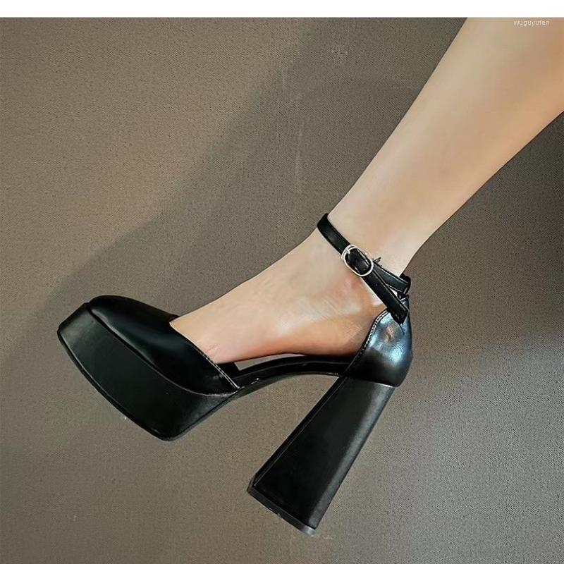 

Dress Shoes 2023 Summer Women Pumps Black Leather Upper Heels Sandals Fashionable Women's Fashion Party Platform, Beige
