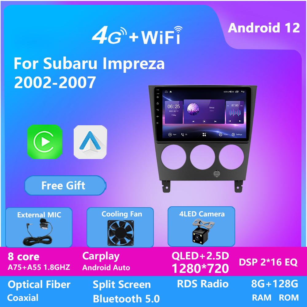

2 Din Video Android 12 Car Multimedia Player For Subaru Impreza 2002-2007 Radio Stereo Audio